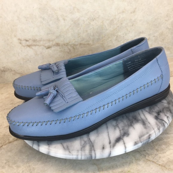 Dr. Scholl's Blue Leather Loafer with Fringe and Tassels Men's Size 11M - Picture 9 of 11